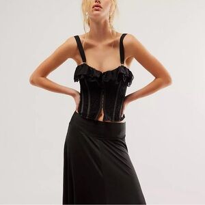 Free People Hah x Seams Like A Princess Corset Black